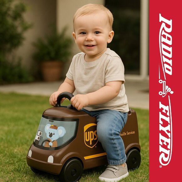 NEW Radio Flyer UPS Delivery Truck Toy Car Baby Toy Pretend Play Ride On Push - Picture 15 of 16